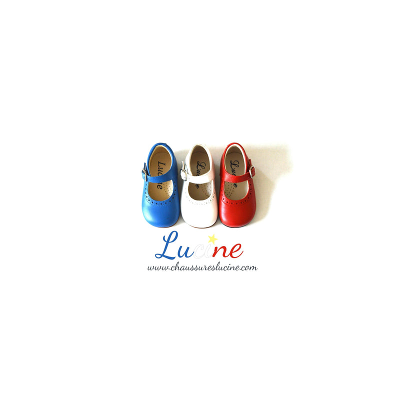 Chaussures Babies Charles Ix Alice À Boucle - Cuir Rouge Vif - Fille