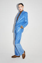 Le Pantalon Yves En Velours Côtelé Vintage Bleu