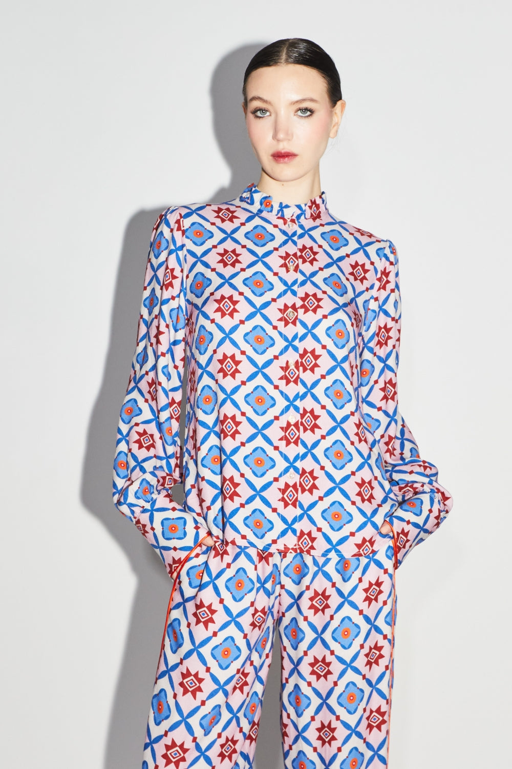 La Chemise Darline Léo Géo Blue