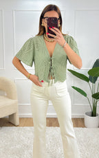 Blusa De Encaje Soraya - Verde Salvia