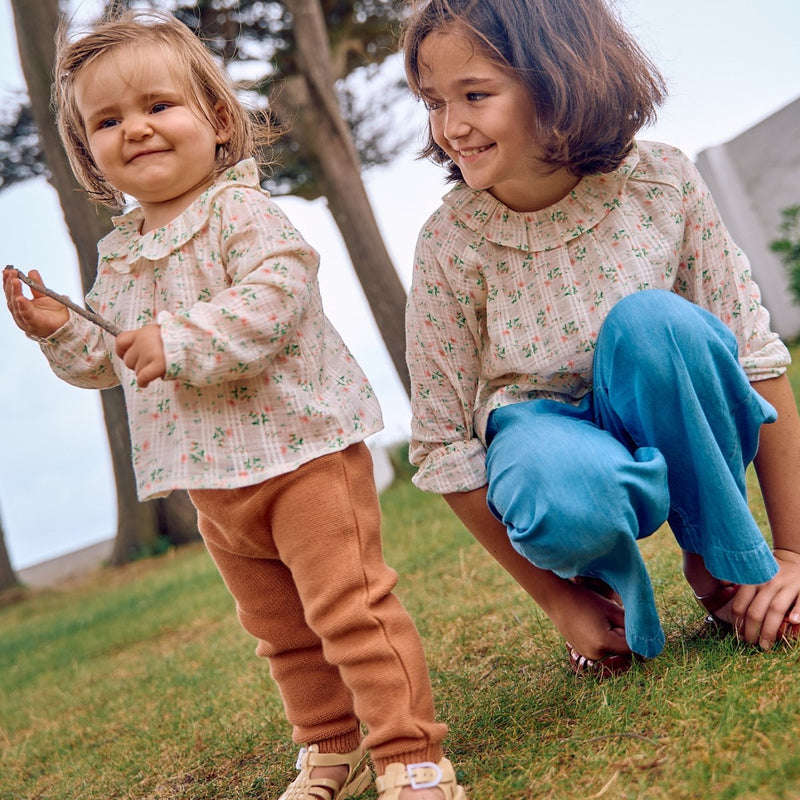 Blusa Charlotte de algodón con estampado floral - Niño