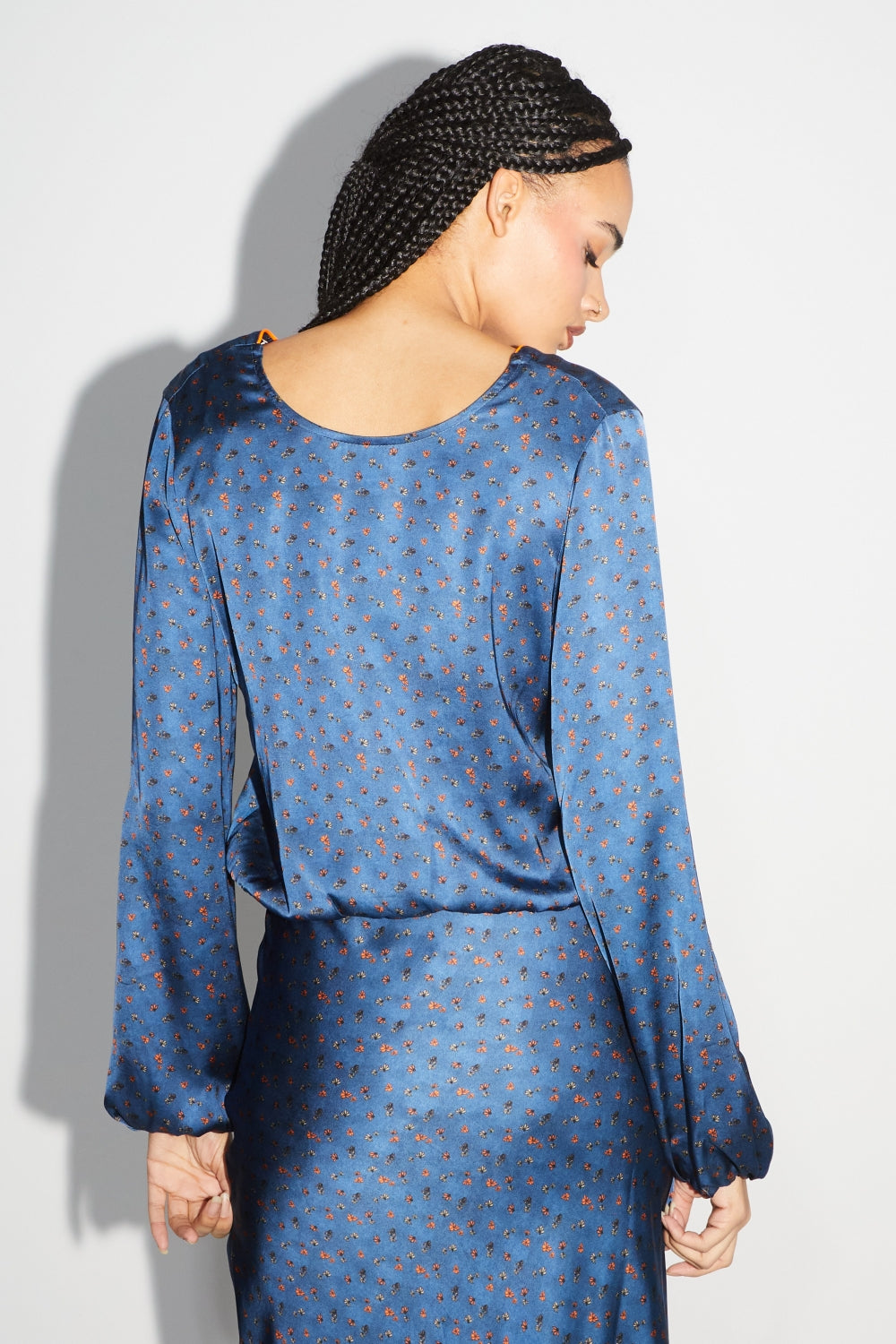 The Daisy Reversible Wrap Blouse Halo Blue