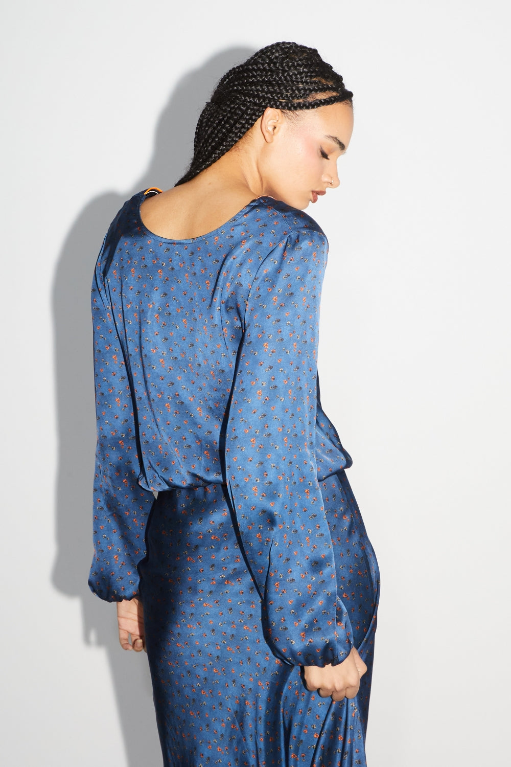 The Daisy Reversible Wrap Blouse Halo Blue