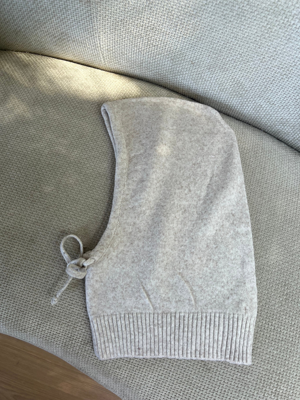 Beige wool and cashmere balaclava