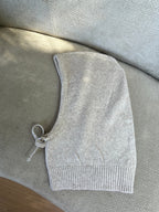 Beige wool and cashmere balaclava