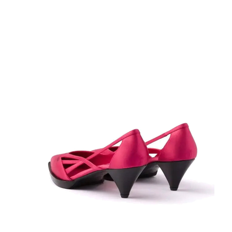 Escarpins - Prada 55Mm Satin Cut-Out - Fuchsia