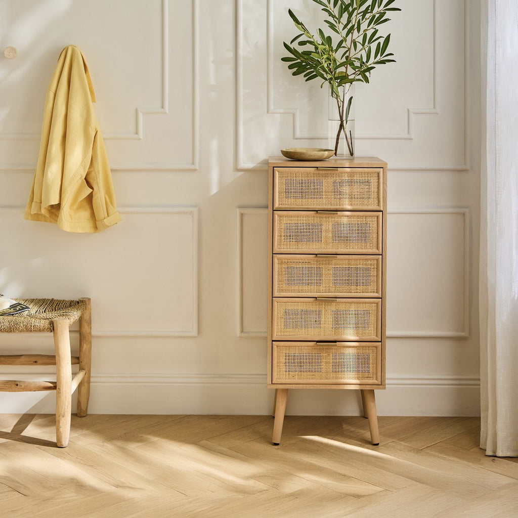 Miya - Chiffonnier 5 Tiroirs - Rotin Naturel