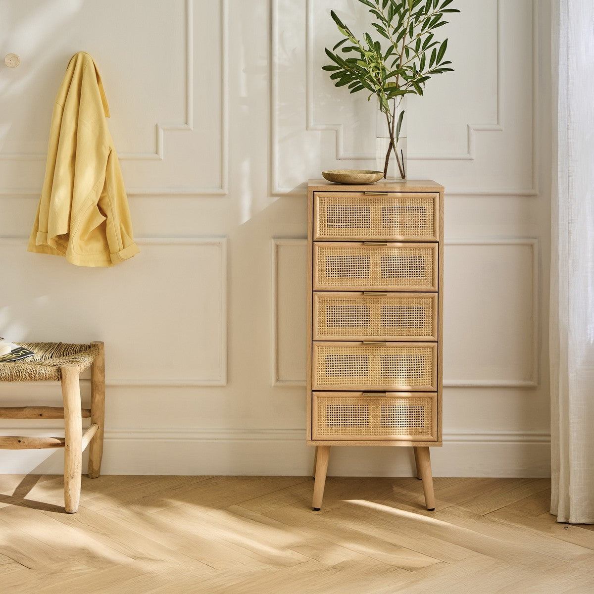Miya - Chiffonnier 5 Tiroirs - Rotin Naturel