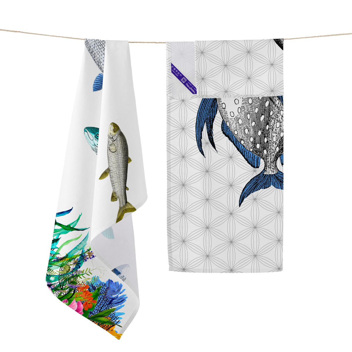 Strofinaccio (Set da 2) Fish - Multicolore