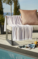 Fouta Avec Franges - Coton Tissé Teint + Éponge - Naël - Corail