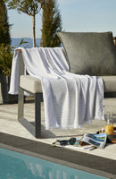 Fouta Avec Franges Coton Tissé Teint + Éponge Naël Nénuphar