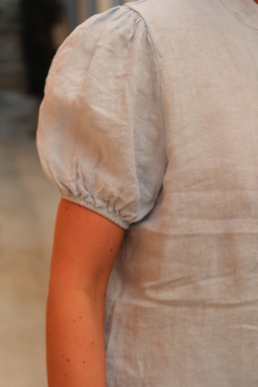 Blouse Célestine lin bleu ciel