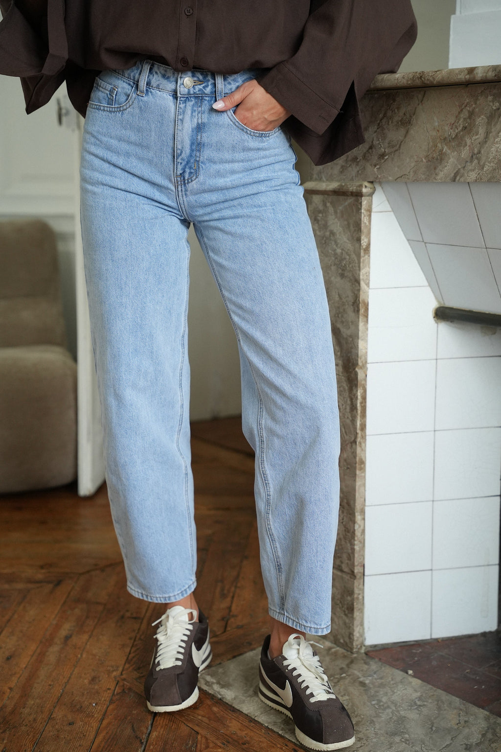 Jean Mom - Clodia Bleu Clair