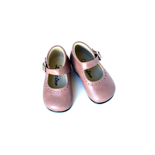 Charles Ix Alice Babies Shoes With Buckle - Old Pink Leather - Girls