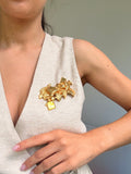 Vintage Guerlain Brooch - Gold Bottles