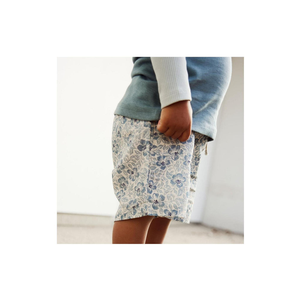 Shorts Max - Aqua Hawaii Flowers - Jungen