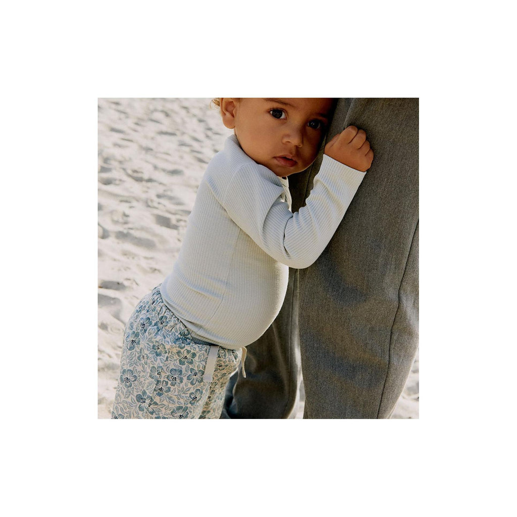 Shorts Max - Aqua Hawaii Flowers - Jungen