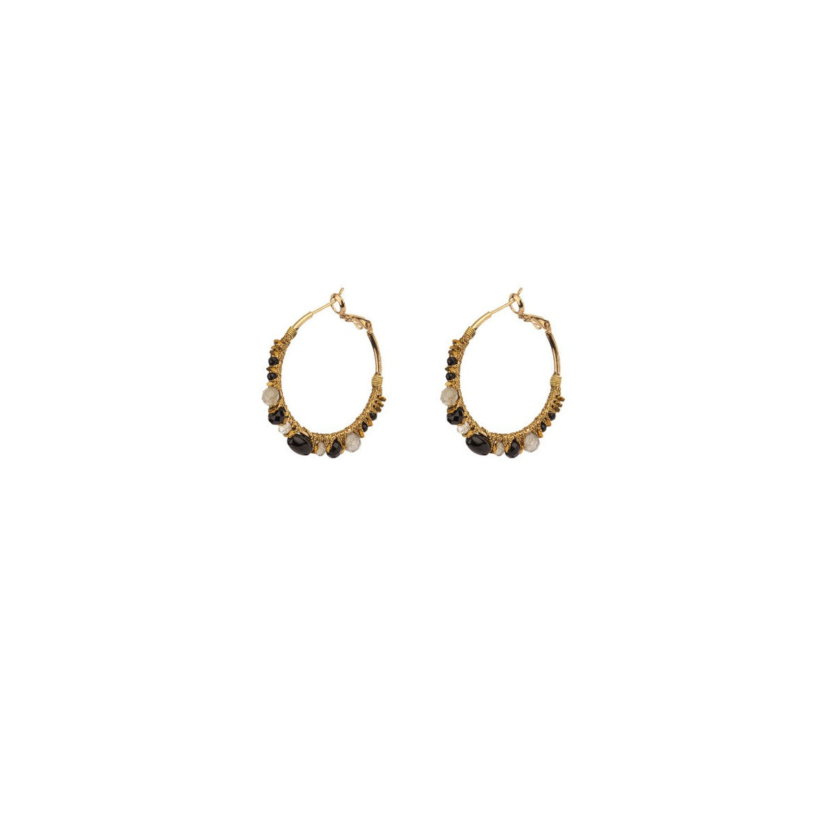 Iancura Slim Hoop Earrings - Black