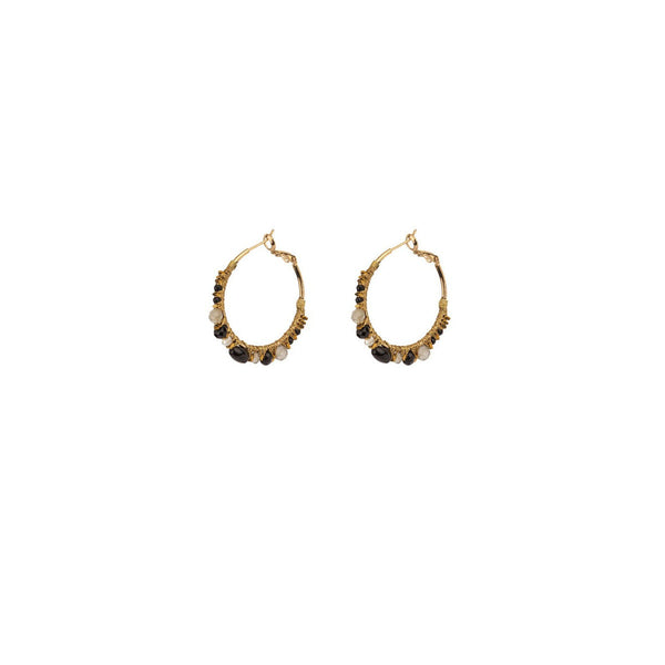 Iancura Slim Hoop Earrings - Black