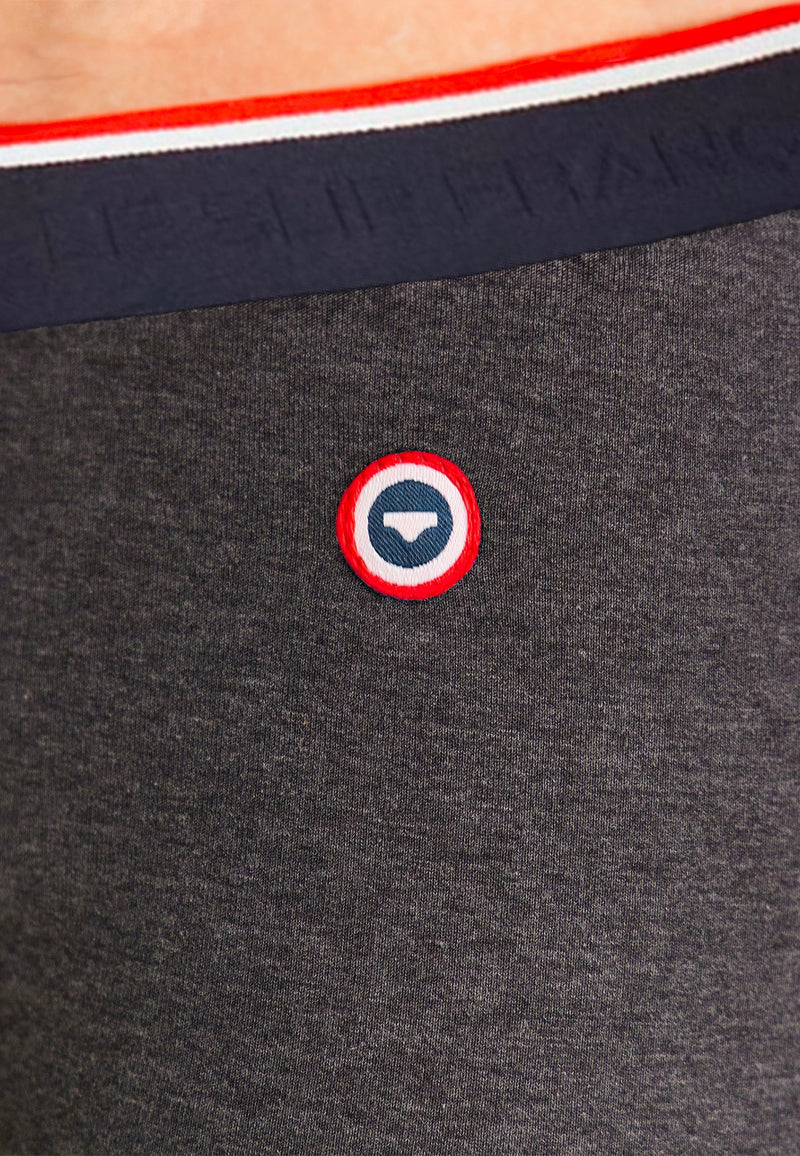 Boxer Long Gris Foncé En Coton - Michel Gris