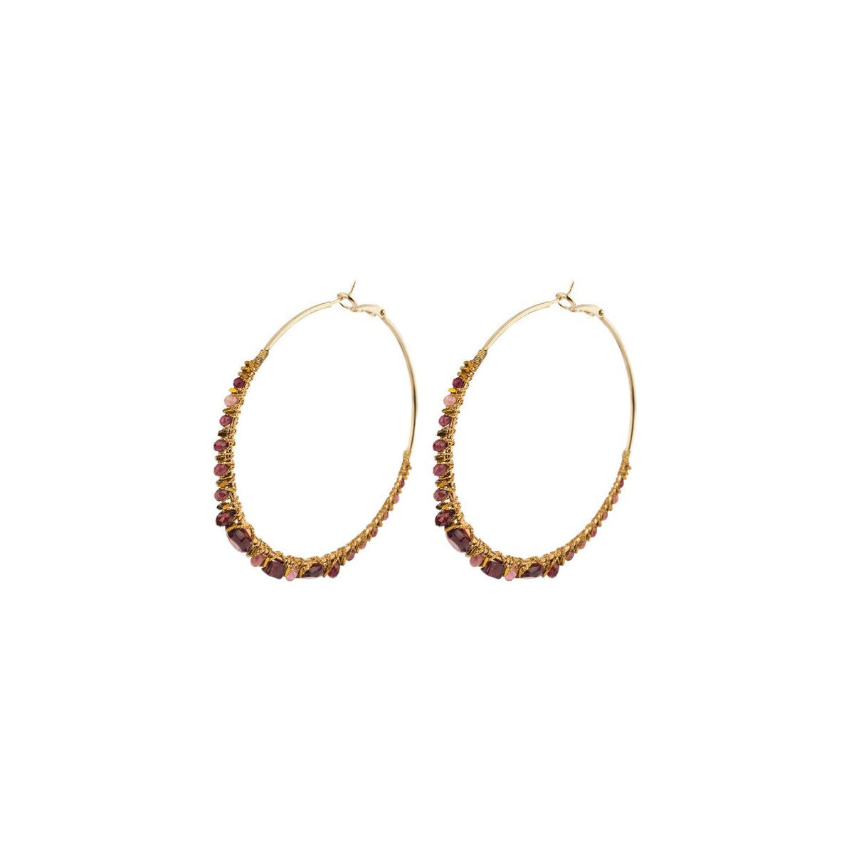 Iancura Wide Hoop Earrings – Garnet
