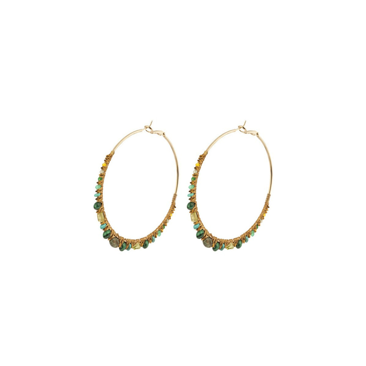 Iancura Large Hoop Earrings - Green