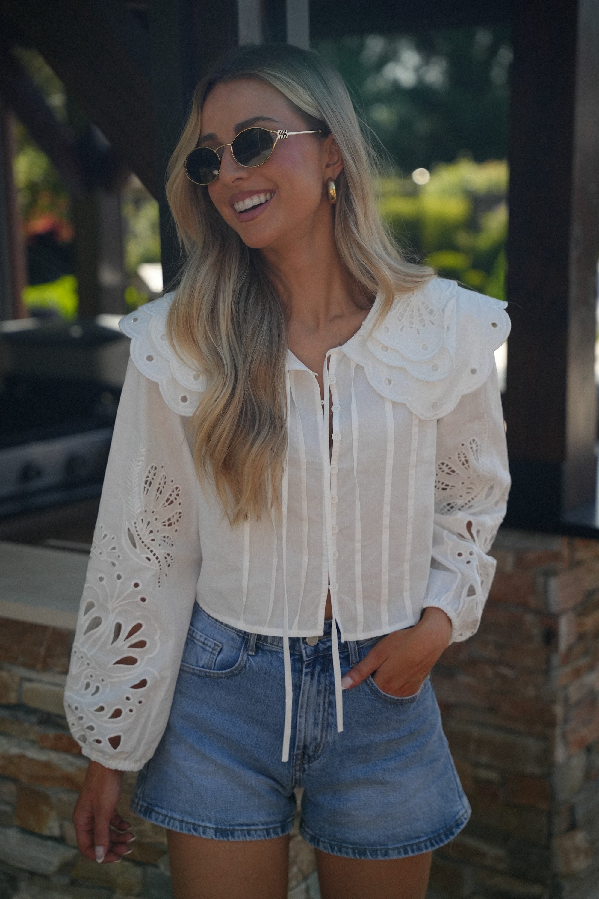 Blouse Brodée Billie - Blanche