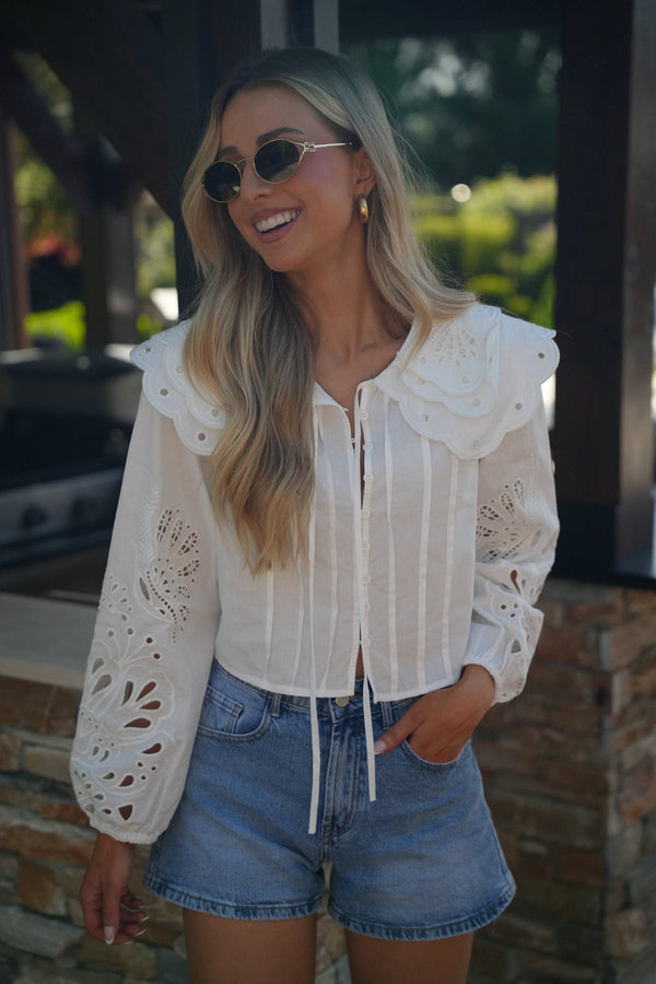 Blusa Ricamata Billie - Bianca