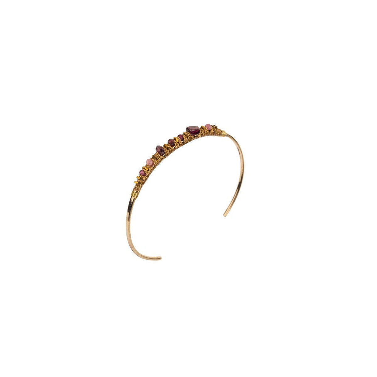 Lancura Adjustable Bangle Bracelet - Jade and Garnet