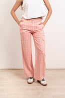 Pantalon Thaïlandais En Lin Rose