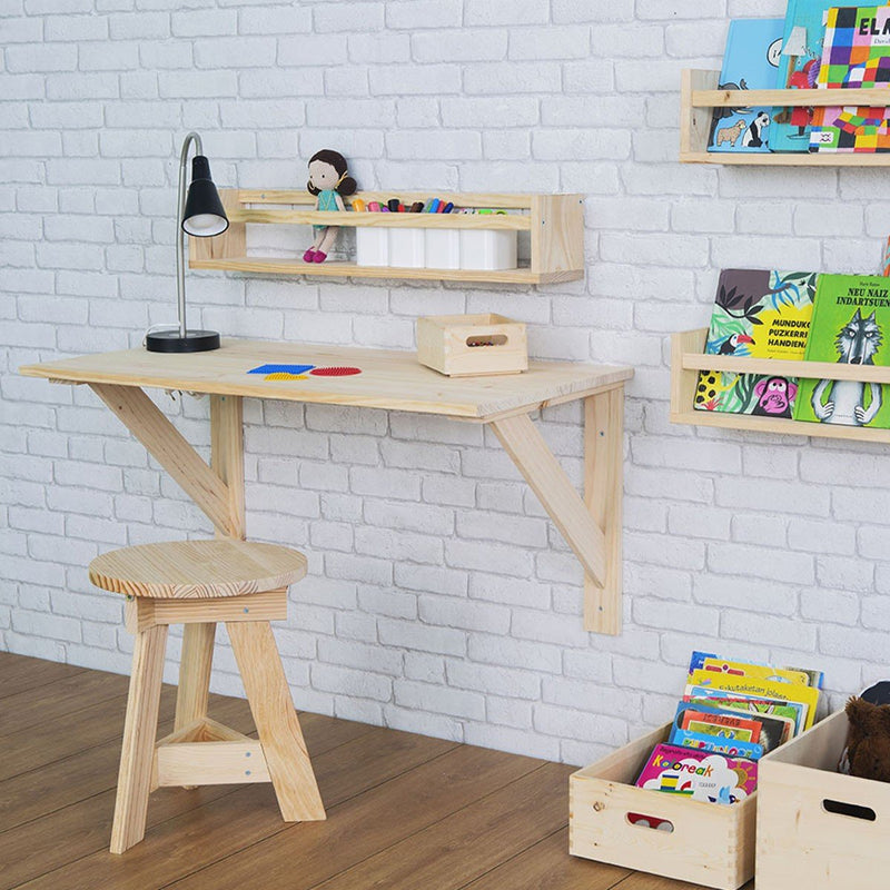 Estante de pared de pino macizo - Madera clara