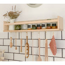 Estante de pared de pino macizo - Madera clara