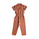 Sophie Cotton Twill Mocha Jumpsuit - Child