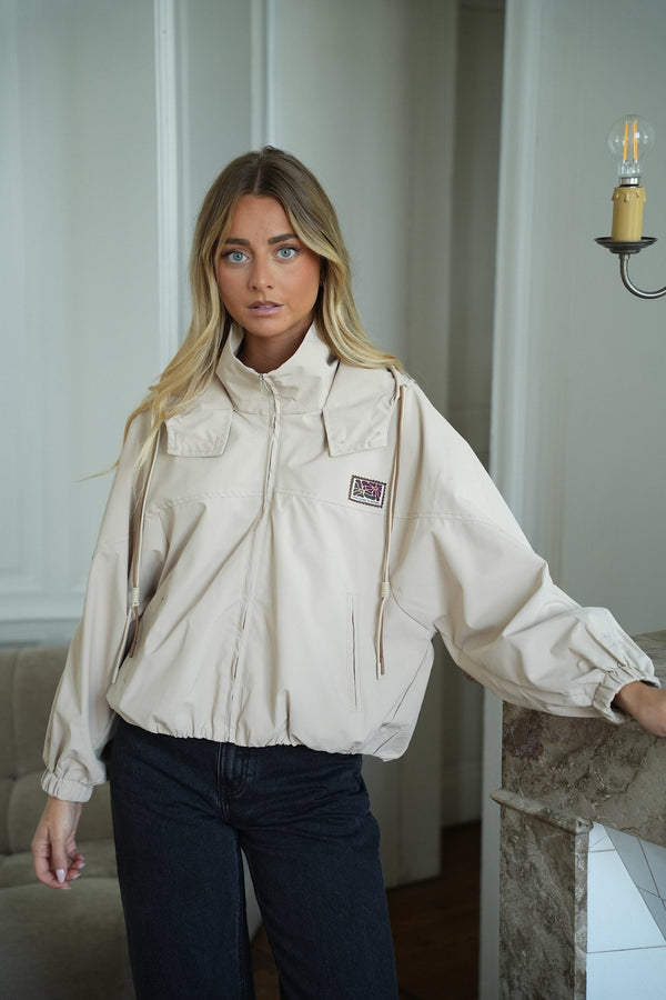 Jakke med lynlås - Matt Beige