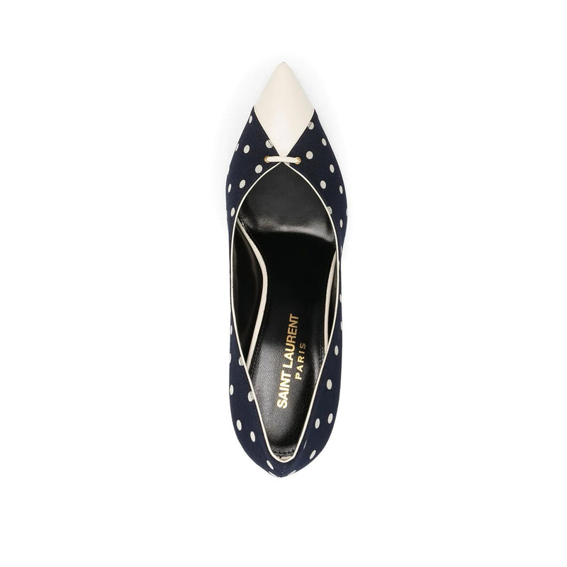 Escarpins - Saint Laurent Lola Polka Dot-Print - Blue