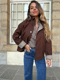 Alice chocolate cotton trench jacket