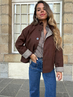 Alice chocolate cotton trench jacket