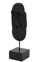 Estatua de rostro negro de madera sobre soporte Mask