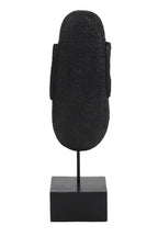 Estatua de rostro negro de madera sobre soporte Mask