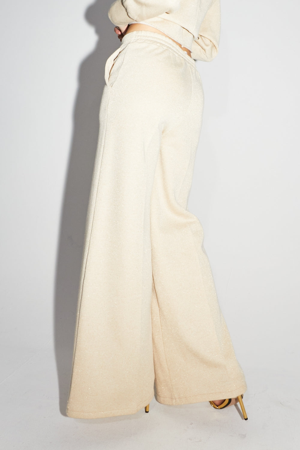Le Pantalon Neil En Jersey Lurex Beige