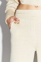 Le Pantalon Neil En Jersey Lurex Beige
