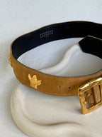 Christian Lacroix - Vintage Belt - Camel Suede And Gold Inserts