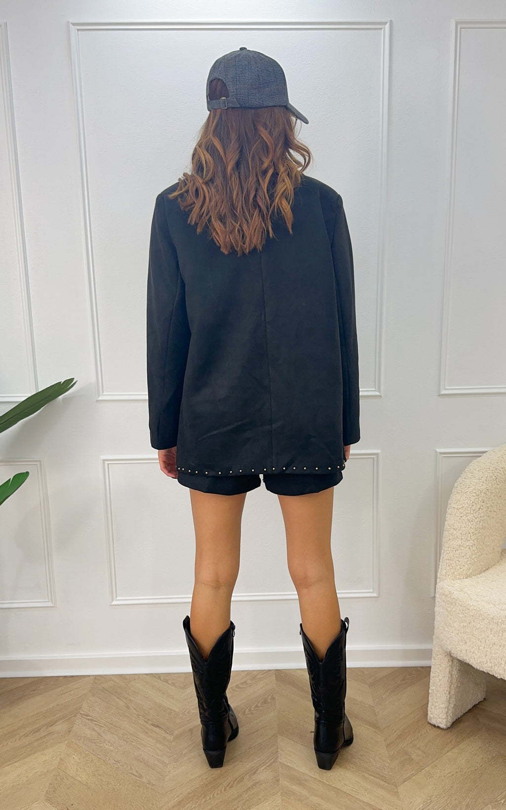 Blazer in finta scamosciata Naya - Nero