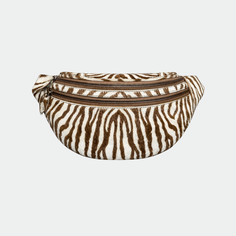 Leather Belt - Mike Zebra Brown