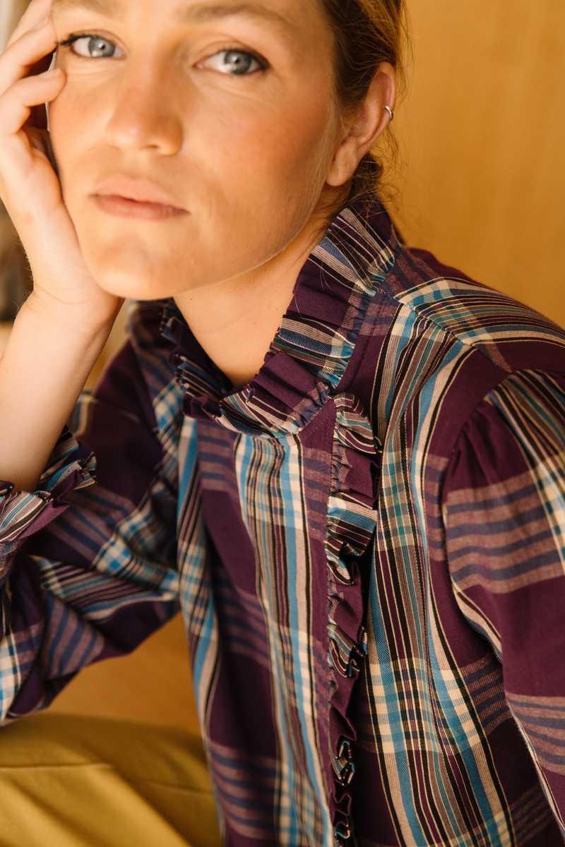 Blouse Gabrielle - Tartan Violet