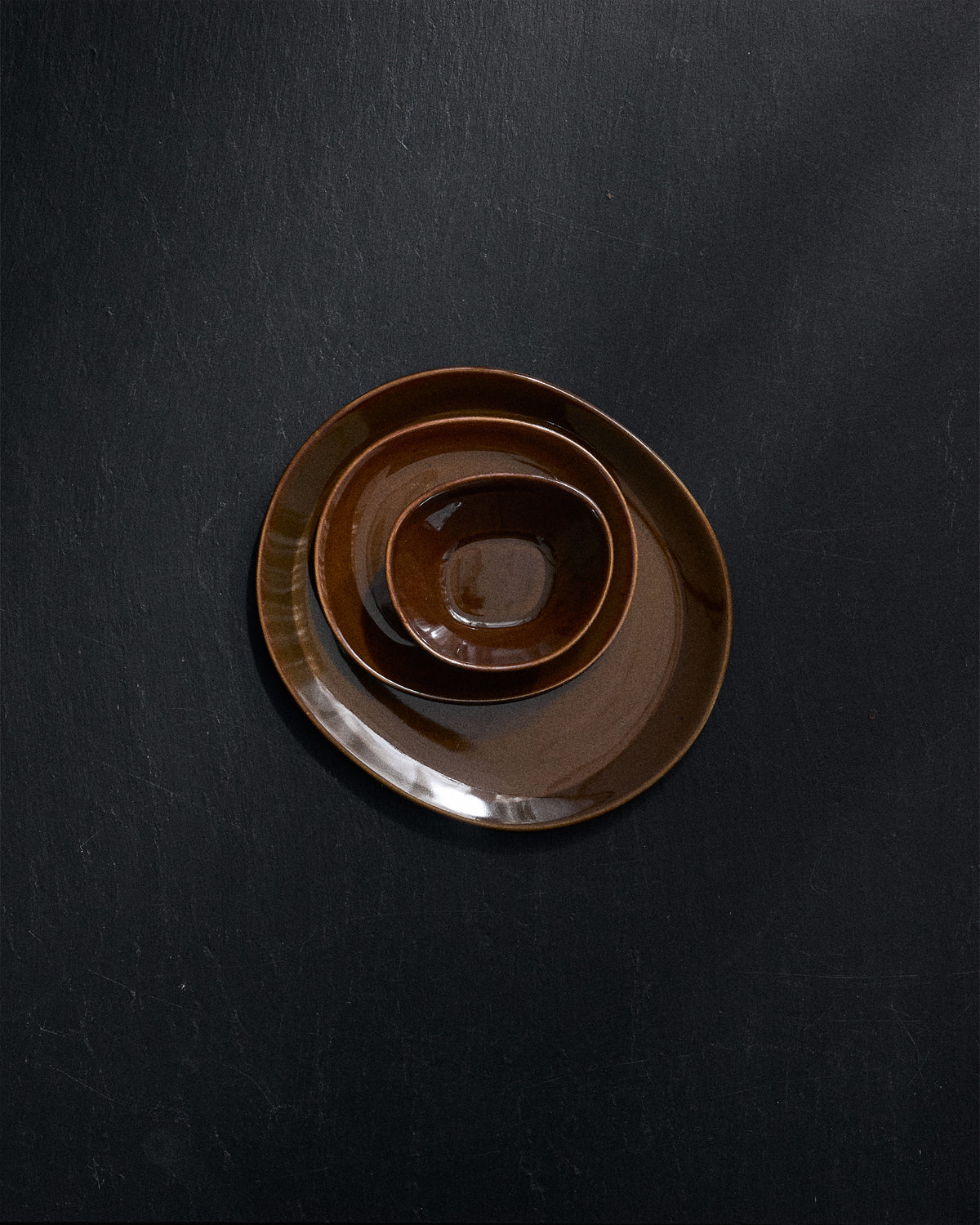 Out Of Lines - Lot De 2 Assiettes - M - Grès - Ocre