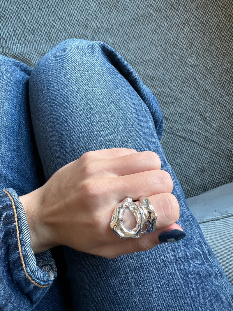 Anillo volcán plata