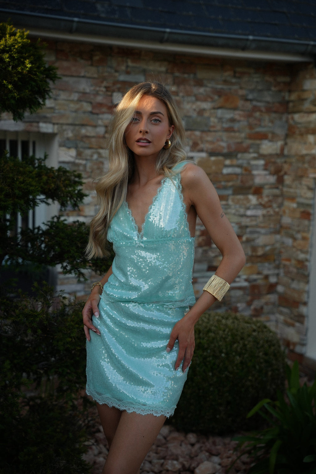 Top À Sequins Alima - Bleu