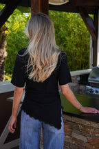 T-Shirt Asymétrique Carolina - Noir