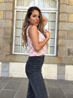 Top En Crochet Marguerite Rose